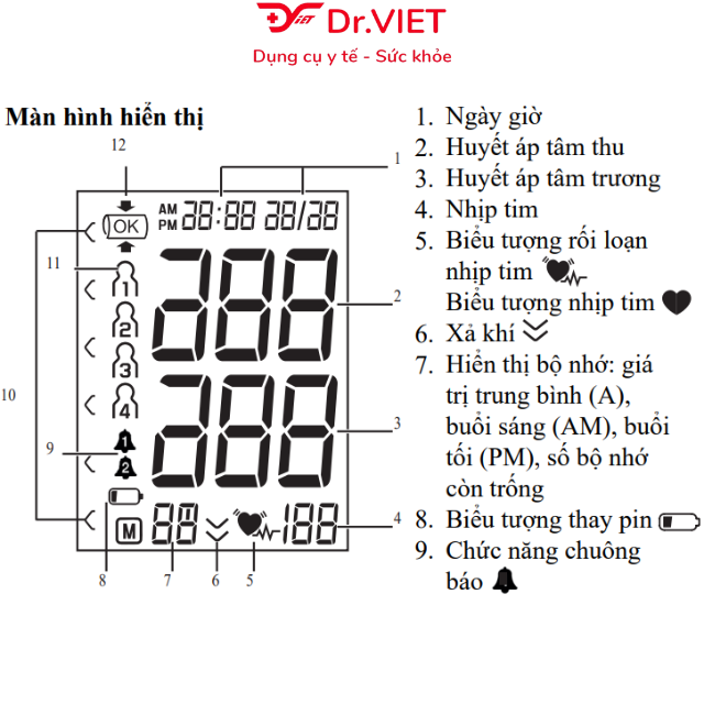 Máy đo huyết áp bắp tay hẹn giờ kèm adapter Beurer BM28A Chính hãng - Nhập khẩu Đức, cảnh báo nhịp tim, độ chính xác cao