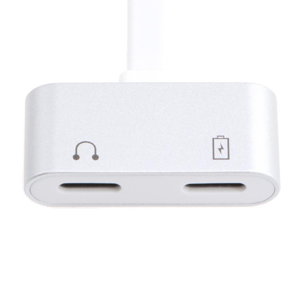 Dual Headphone Jack Audio Charge Adapter For IPhone 7 8 8Plus