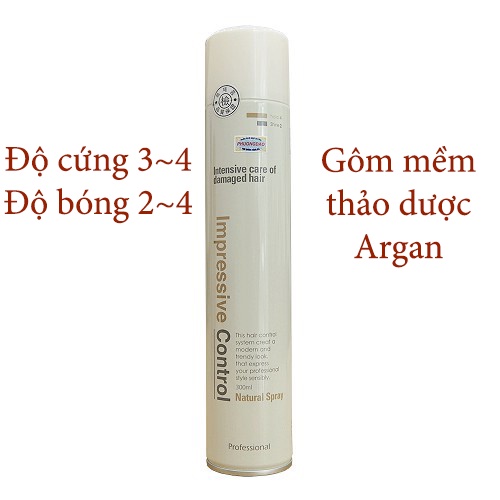 Gôm Xịt Tóc Tạo Kiểu Siêu Cứng, Giữ Nếp Lâu Mugens Hair Spray Hàn Quốc 300Ml Móc Khóa - Trắng - Gôm Mềm Argan