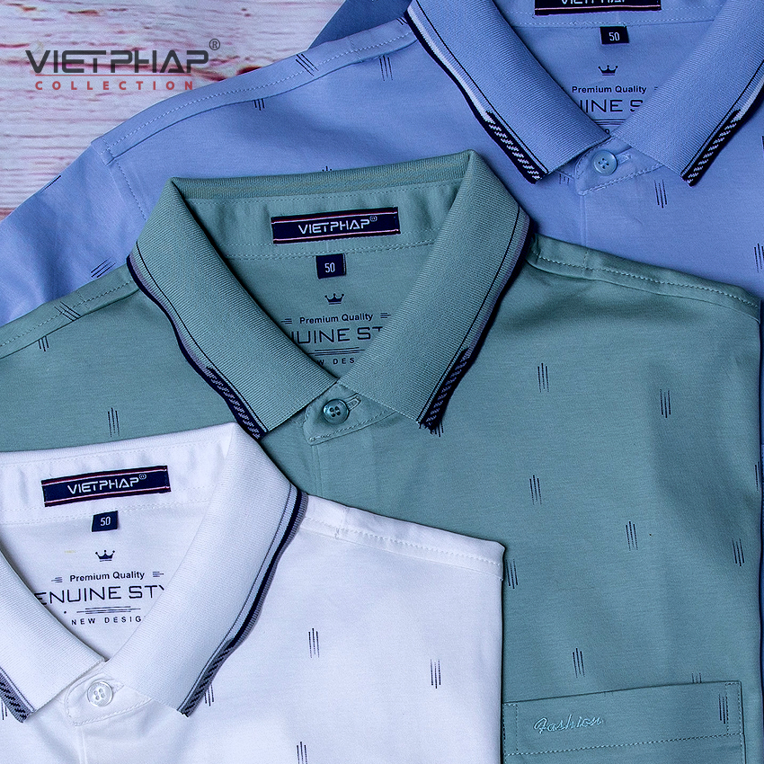 Áo Thun Polo Nam Trung Niên Tay Ngắn Có Túi Cao Cấp 31782 Việt Pháp