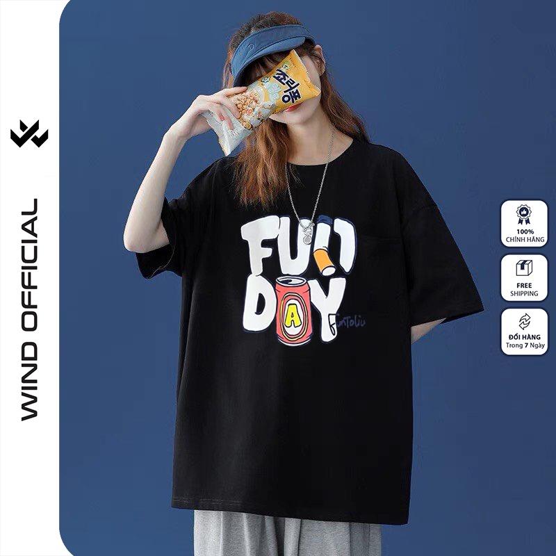 Áo thun tay lỡ Wind phông unisex form rộng FUNDAY nam nữ oversize ulzzang