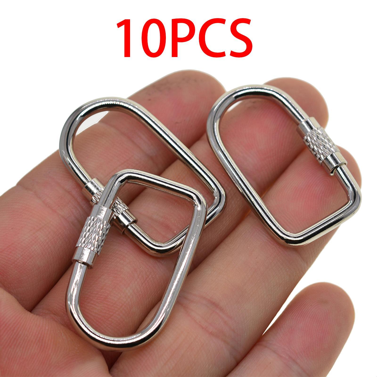 10 Pieces Locking Carabiner Locking Clips Screw Lock Buckle for Bags Outdoor