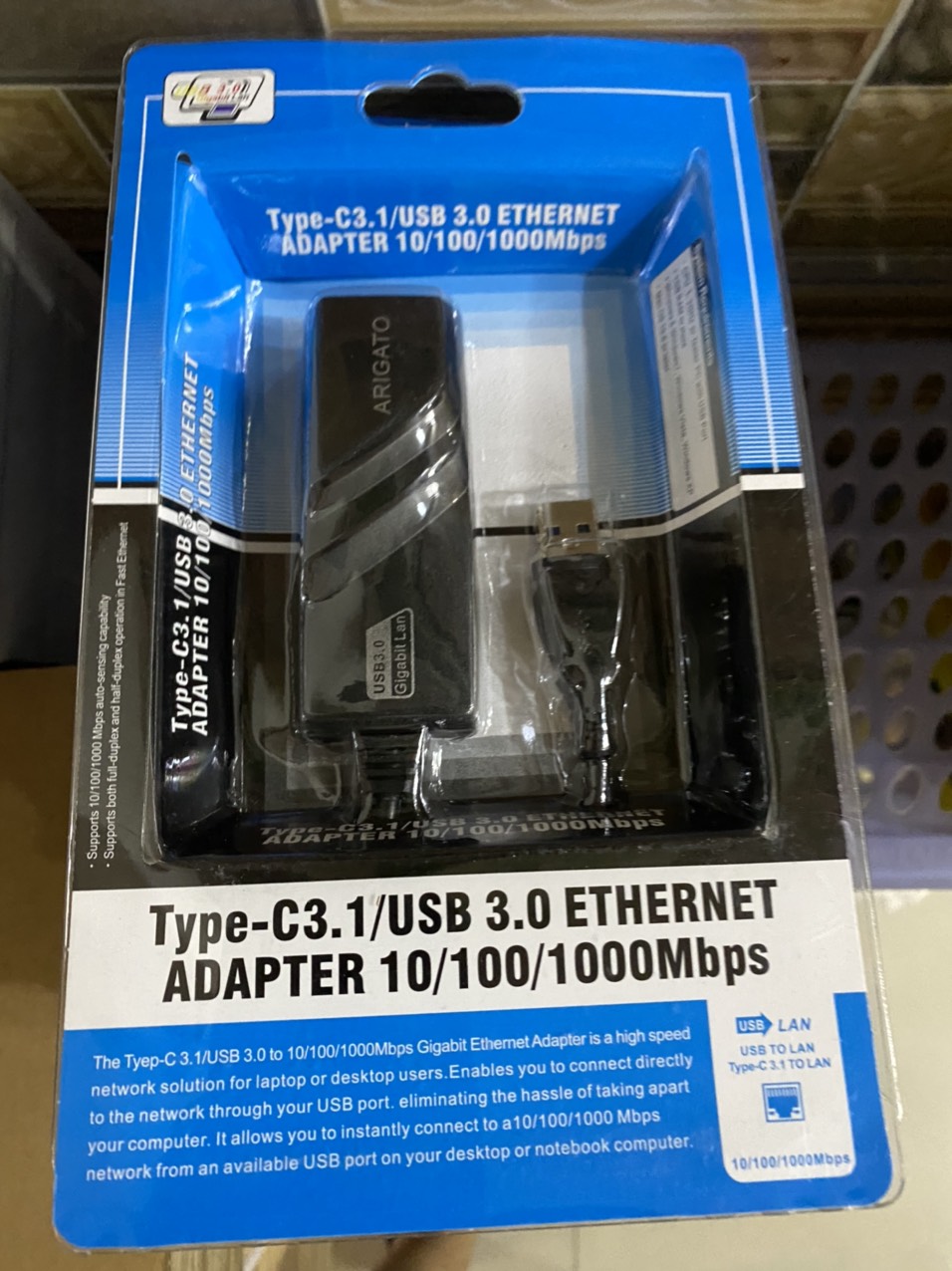 Thiết Bị Chuyển Đổi Ethernet Adapter ARIGATO - USB to LAN Tốc Độ 10/100Mbps - Hàng nhập khẩu