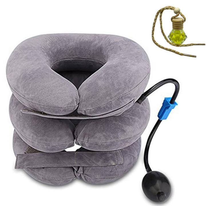 Đai gối hơi hỗ trợ trị liệu kéo giãn đốt sống cổ mã 08 - tặng 1 tinh dầu Sả treo dây