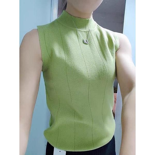 Áo len sát nách mặc vest cổ 3 phân