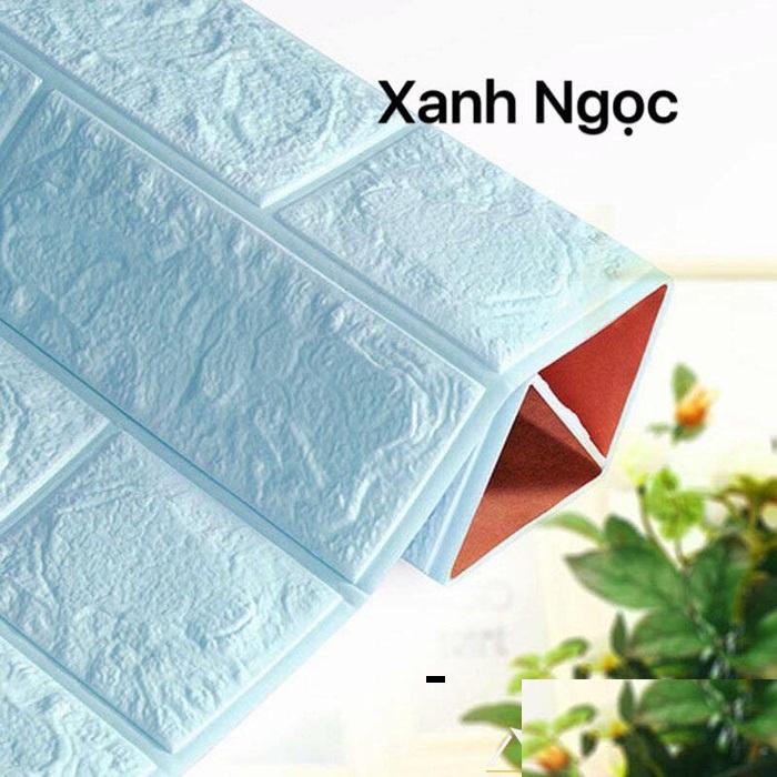 Combo 5 Miếng Xốp Dán Tường Giả Gạch Dày 4Mm - Xanh Ngọc - Hàng Chất Lượng