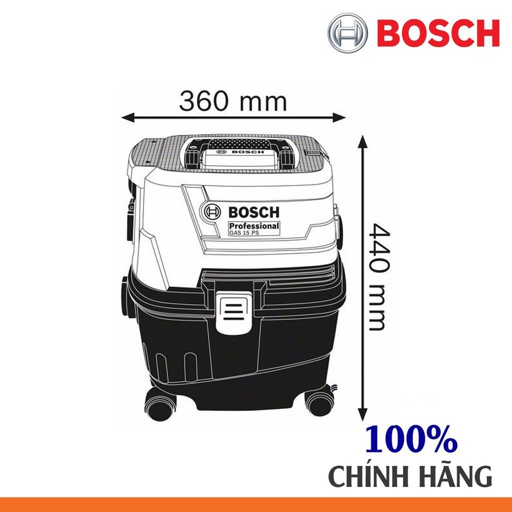 Máy hút bụi BOSCH GAS15PS /06019E51K0 Hàng Chính Hãng