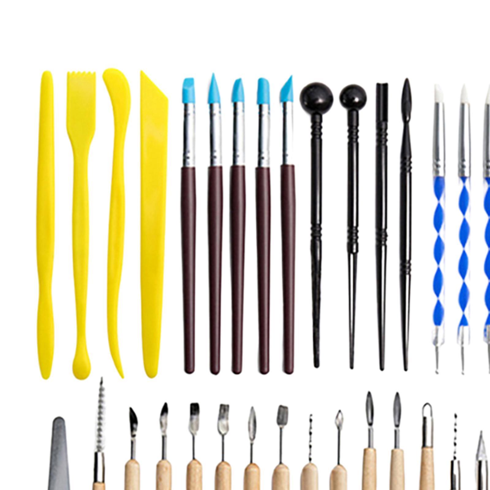 61 Pieces Polymer Clay Tools Set, Clay Carving Tools, Double Sided for Beginners Ceramics Clay Tools, Clay Sculpting Tools for Shaping, Drawing