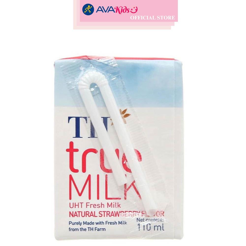 Thùng 48 hộp sữa tươi tiệt trùng TH true MILK có đường hương dâu 110 ml (từ 1 tuổi)
