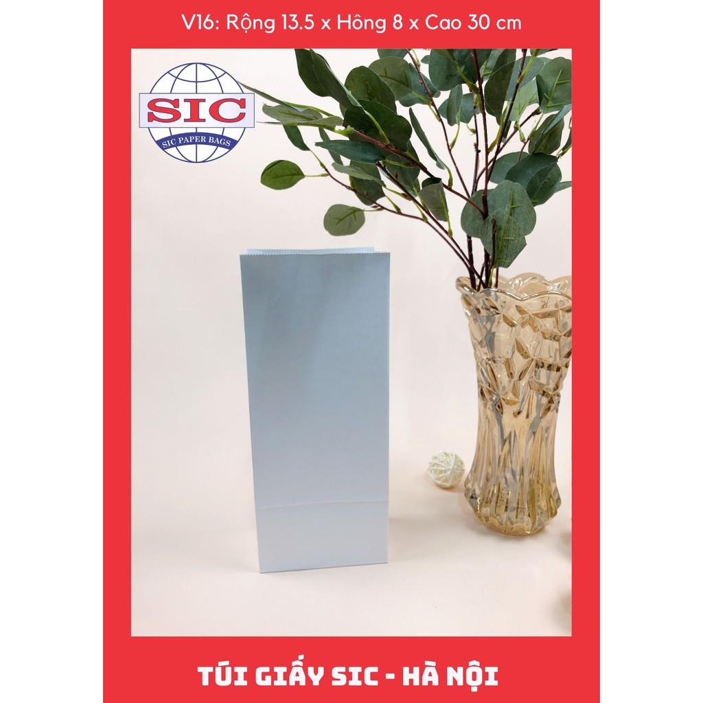 10 CHIẾC TÚI GIẤY KRAFT V16: 13.5x8x33 MÀU TRẮNG KHÔNG QUAI