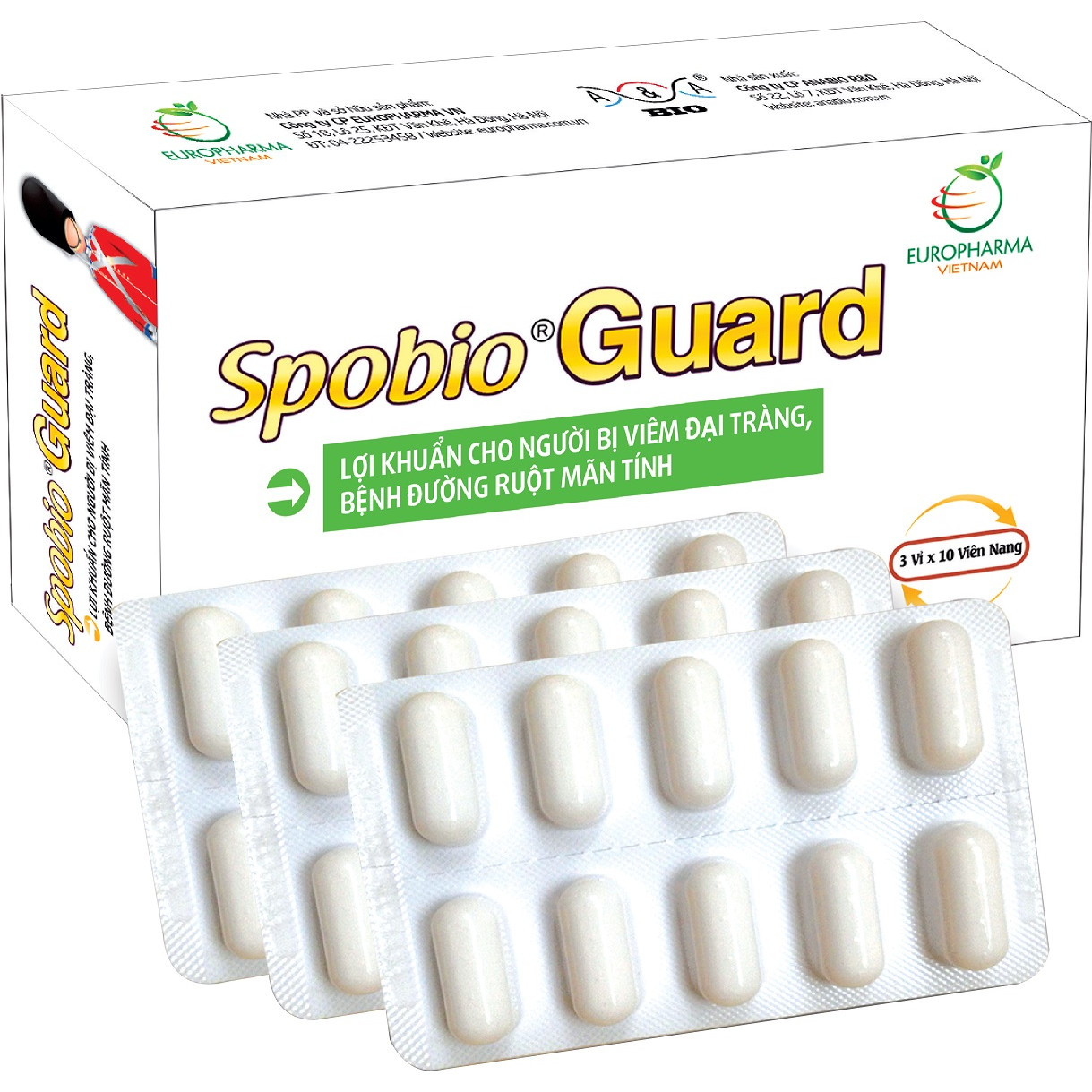 Spobio Guard - Bào tử lợi khuẩn cho người bị viêm đại tràng, bệnh đường ruột mãn tính