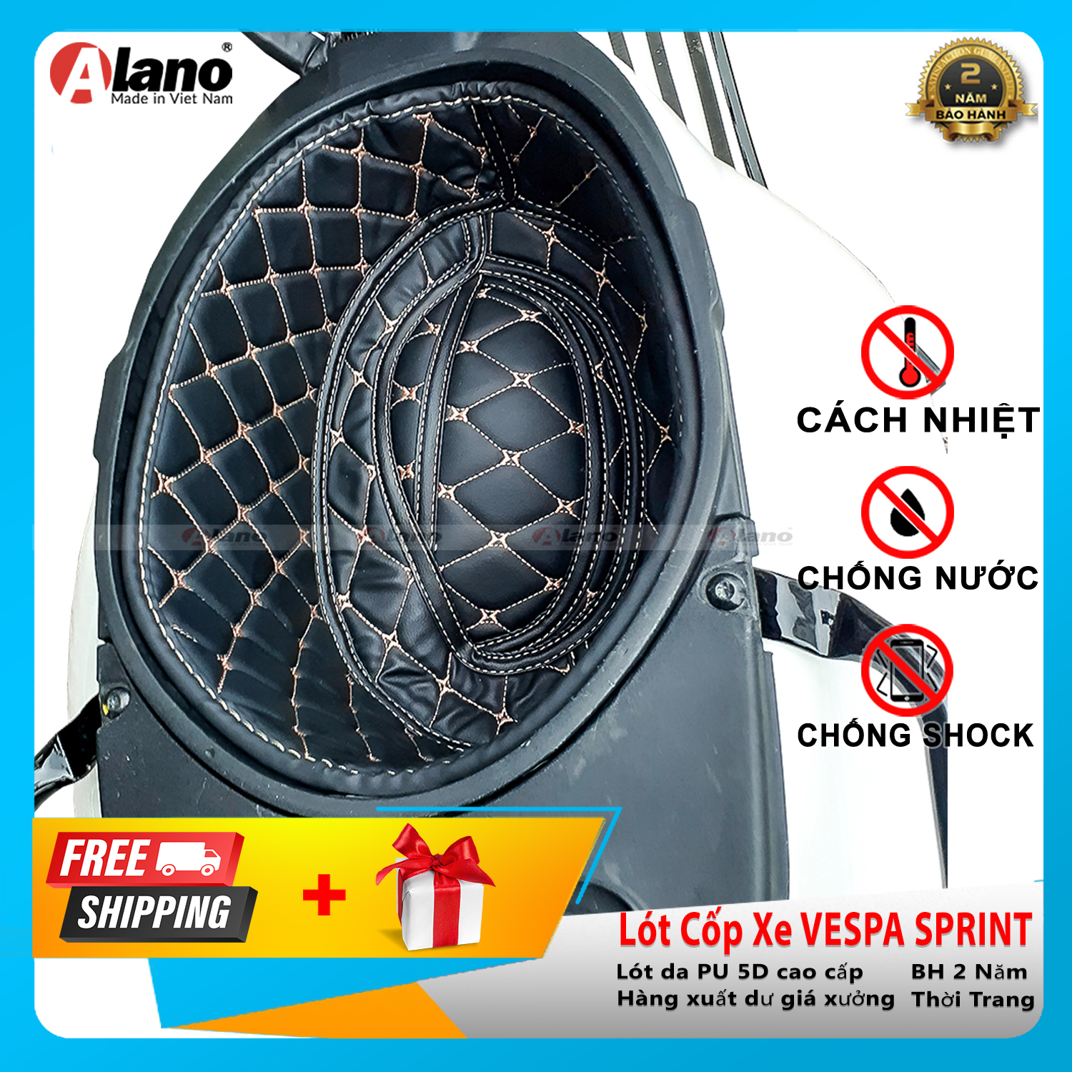 Lót Cốp Da Xe Máy Vespa Sprint - Lót Cốp Da Chống Nóng Chống Sốc Thời Trang Giá Xưởng