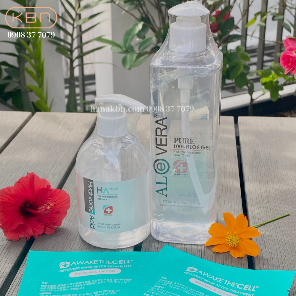 Combo Siêu Cấp Ẩm HA Plus 300ml Và Gel Lô Hội Aloevera Tặng 2 Mặt Nạ Soothing