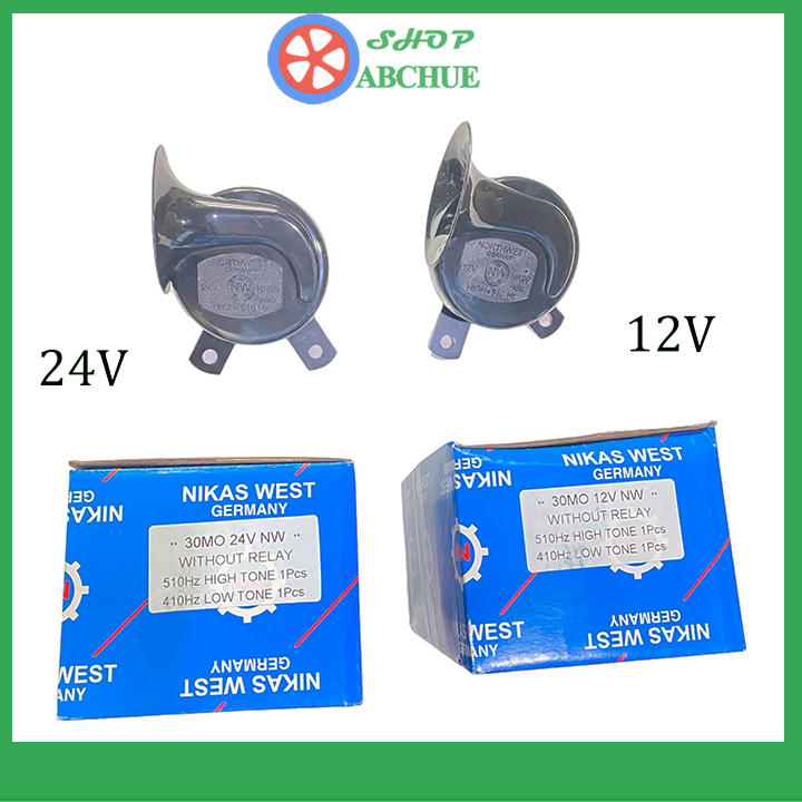 Bộ 2 Còi Sên Ô Tô Xe Hơi 12V Hoặc 24V NorthWest Màu Đen