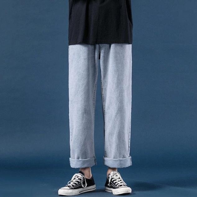 Quần jean baggy, jeans bò nam ống suông ống rộng SR01 Style Hàn Quốc 2021