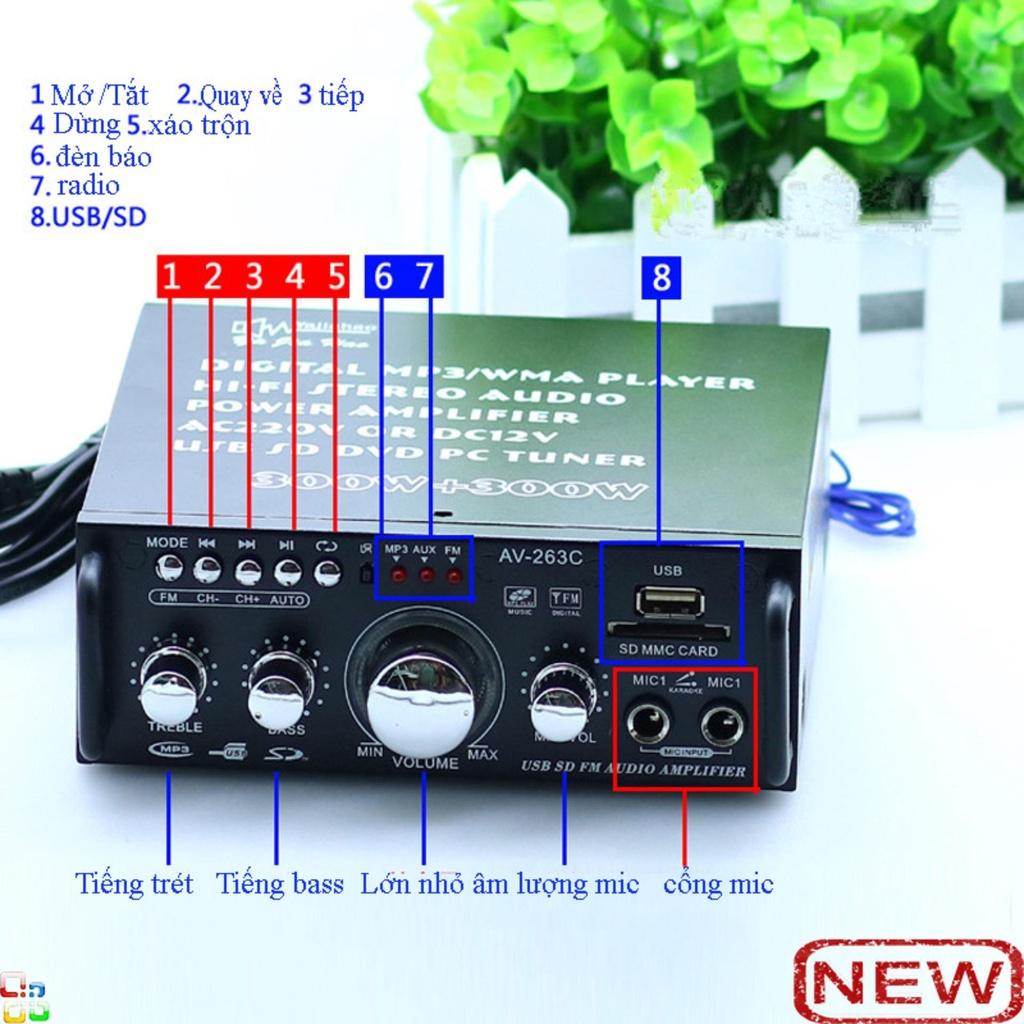 Amly bluetooth, Amply Hát Karaoke Tại Nhà. Ampli Bluetooth Tely Blj253 Đa Năng Tích Hợp Fm,Cổng Usb,Thẻ