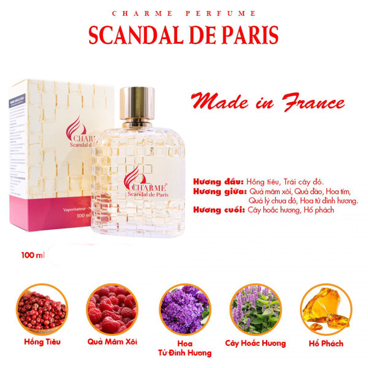 Nước Hoa Nữ Charme Scandal De Paris Pháp 100ml