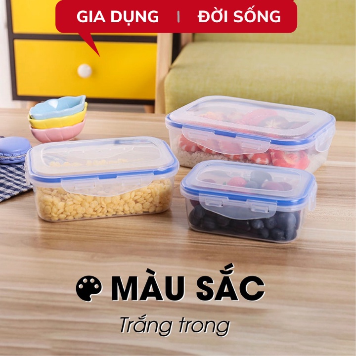 Bộ 3 Hộp Đựng Thực Phẩm Cao Cấp Trong Tủ Lạnh Nắp Đậy Kín Khít, An Toàn Cho Sức Khỏe