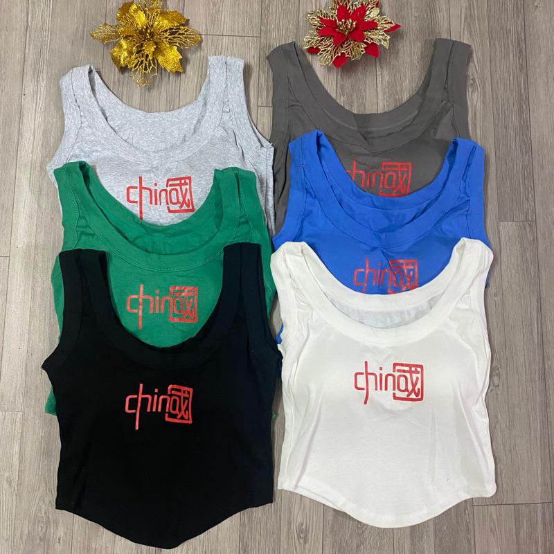 Áo 3 lỗ nữ CHINAX vạt bầu đệm ngực croptop sexy mùa hè 2023