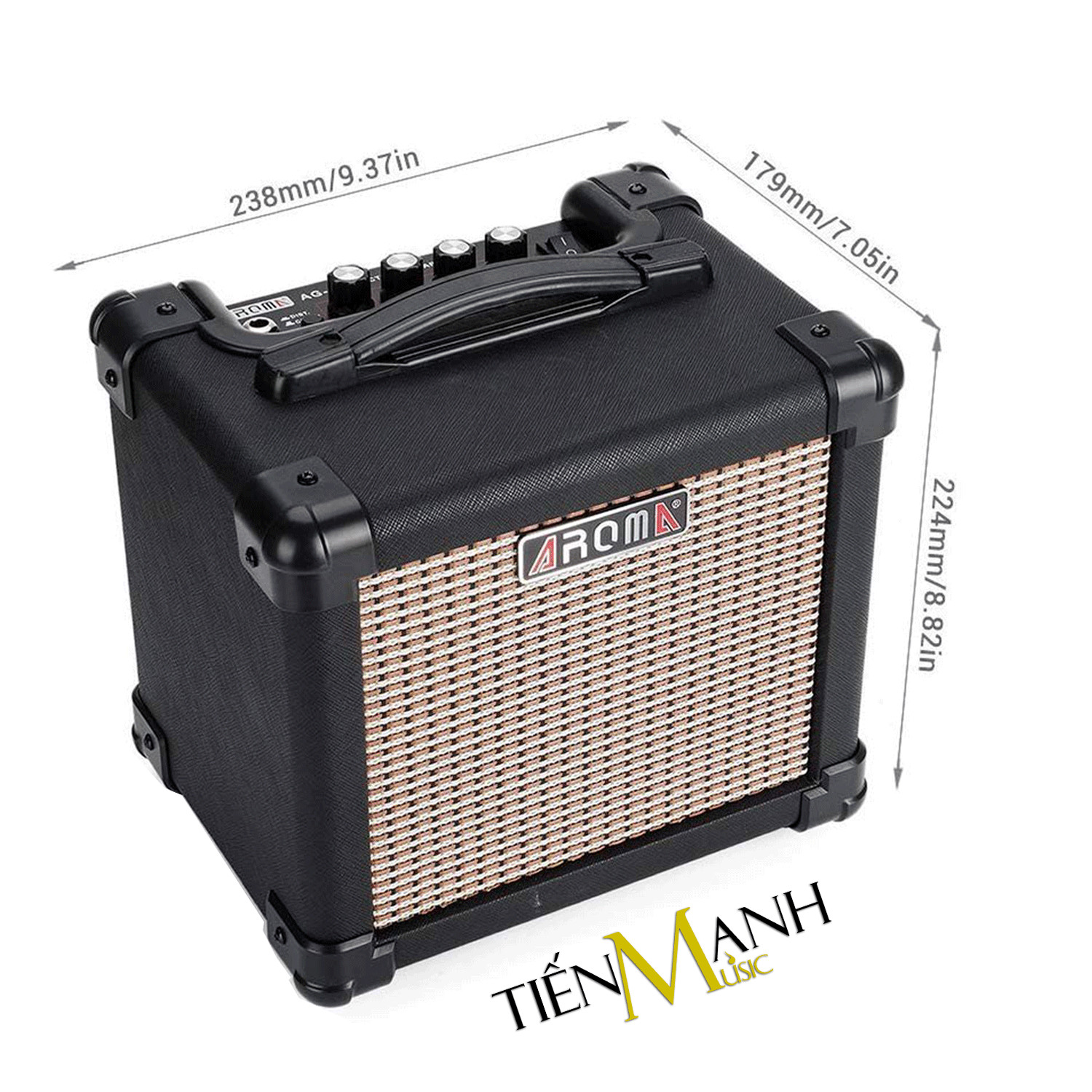 Amply Aroma AG-10 BK - Loa Ampli Guitar AG10 Amplifier Hàng Chính Hãng - Kèm Móng Gẩy DreamMaker