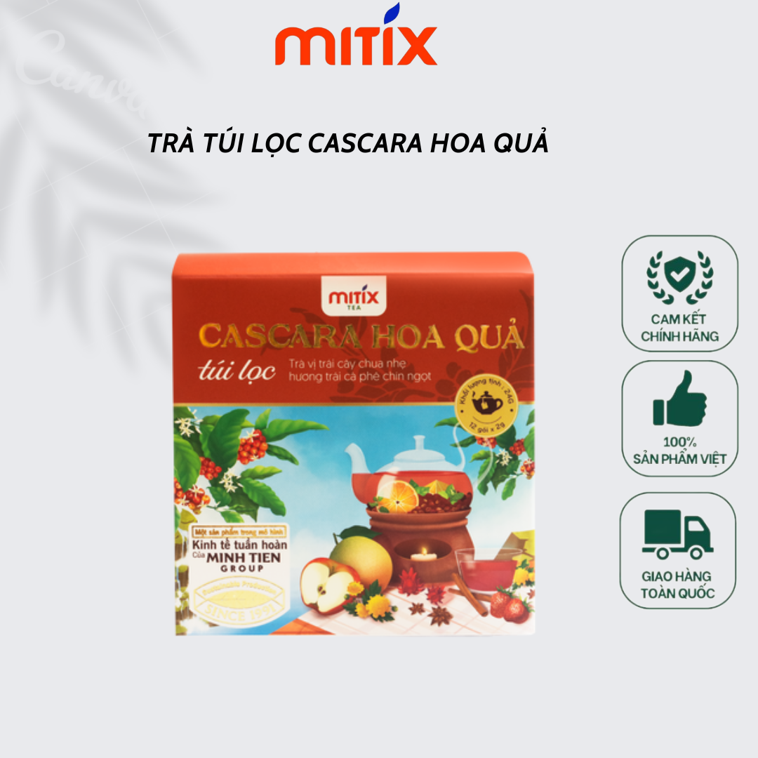 Trà túi lọc Mitix Cascara hoa quả 24gr