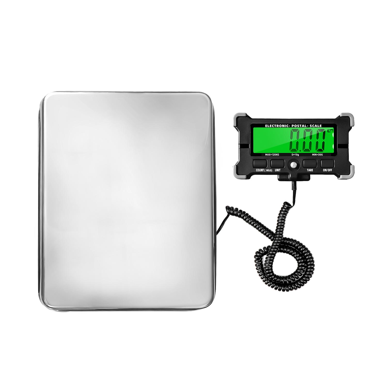264 Lbs Electronic Postal Scale 10g Precision Integrated Stainless Steel Digital Scale with LCD Backlight Display Shipping Scales with Auto off/ Data Hold/ Tare/ Count <<