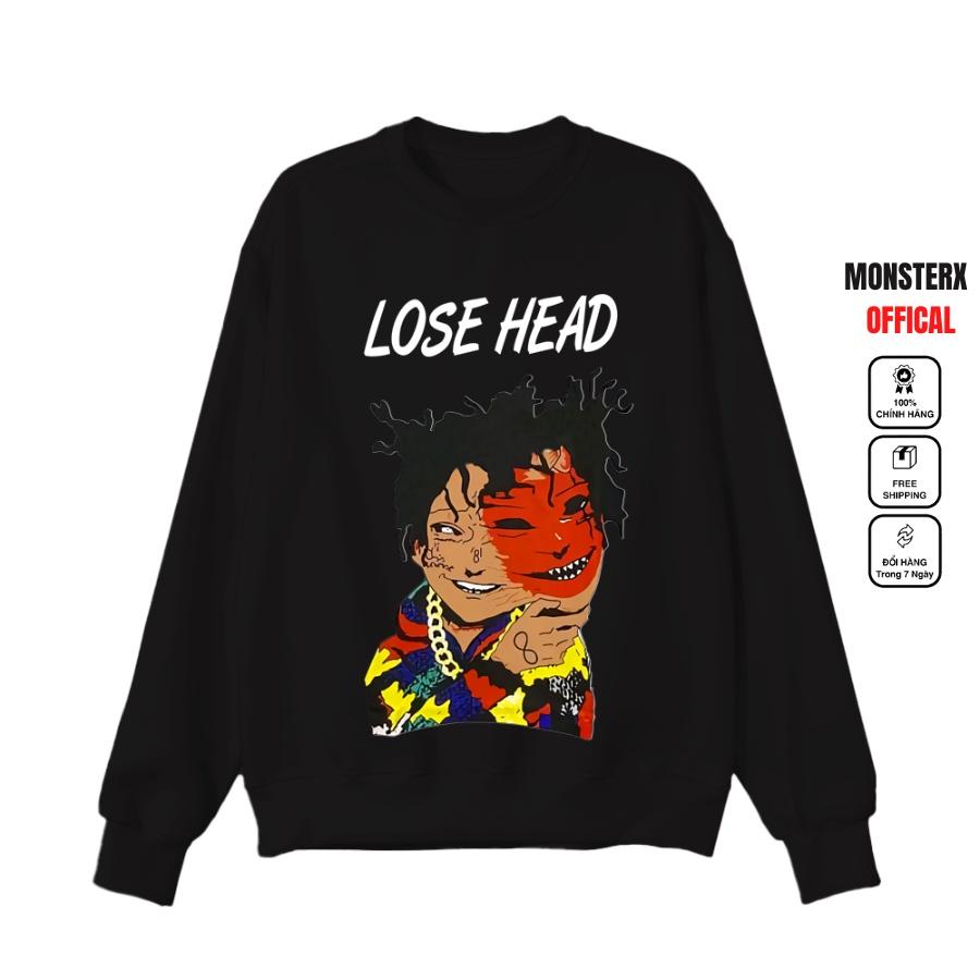 Áo dài tay trơn NỈ BÔNG Unisex MonsterX LOSSE HEAD Sweater Ulzzang cặp đôi nam nữ form rộng oversize Hàn Quốc