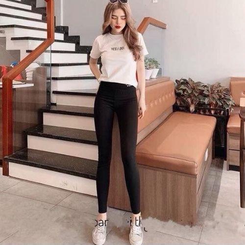 Quần Tregging Nữ - Quần Legging Tregging Nữ Cạp Cao Vải Cao Cấp Thun Ôm Dày Dặn