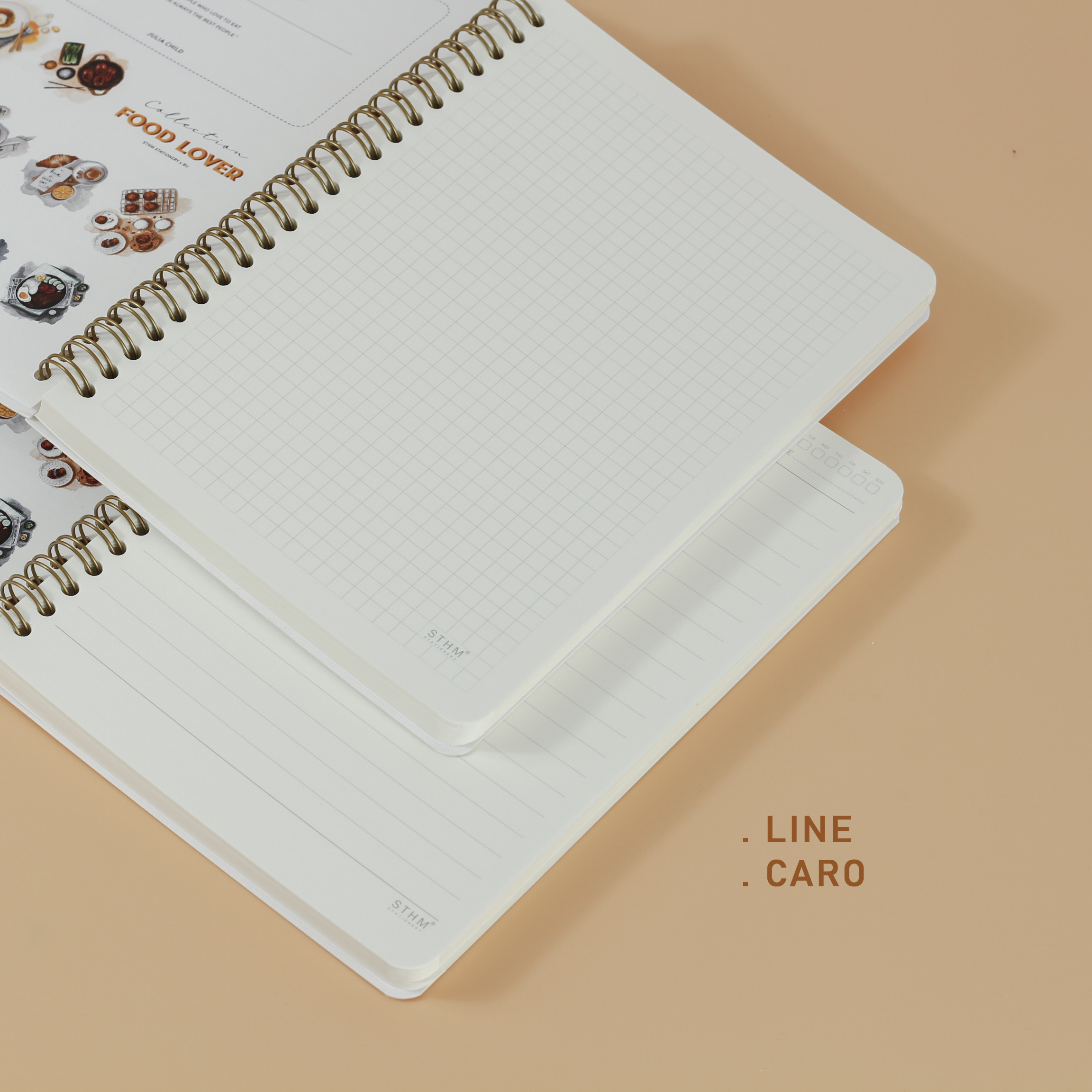 Food lover - Sổ tay bìa cán màng mờ - Ruột kem 100gsm - STHM stationery