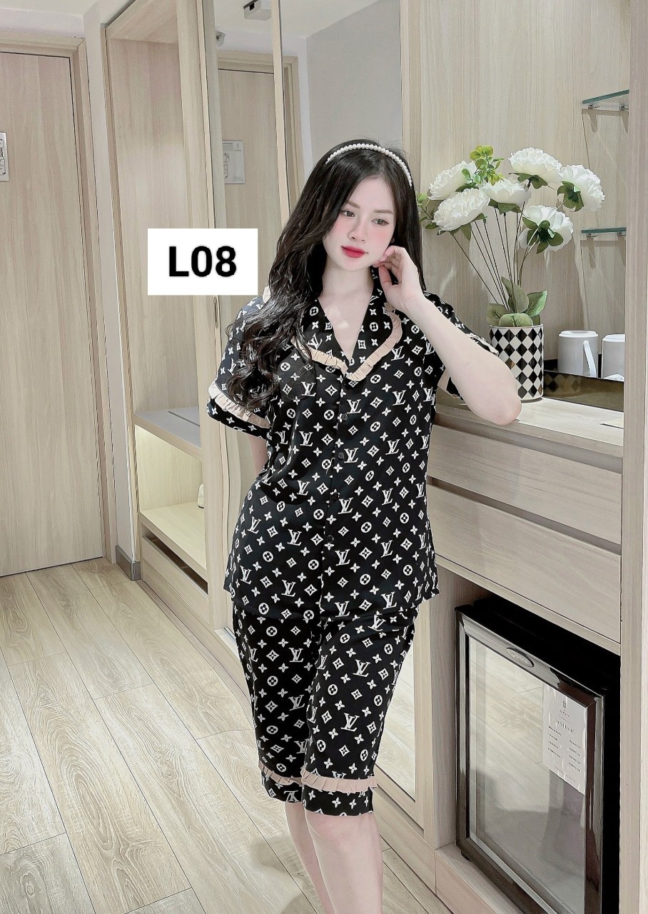 Bộ lửng lụa thiết kế 40-60kg, bộ nữ pijama mặc nhà L08