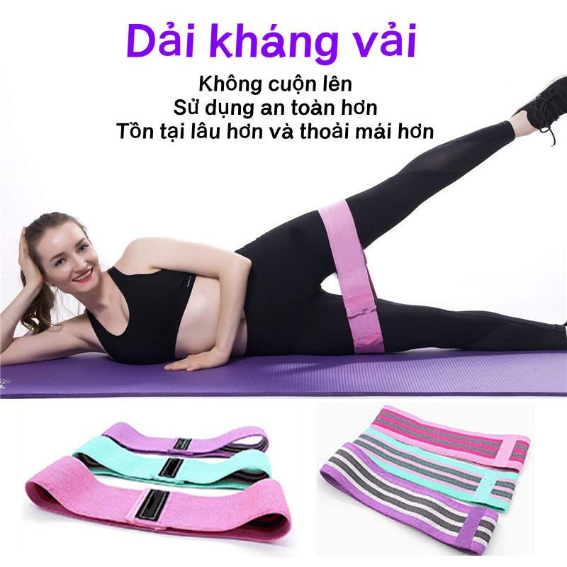 Band Tập Mông,Dây mini Band,Dây kháng lực,Dây Đàn Hồi Kháng Lực, Booty Band Tập Mông Tập Gym - màu xanh lá