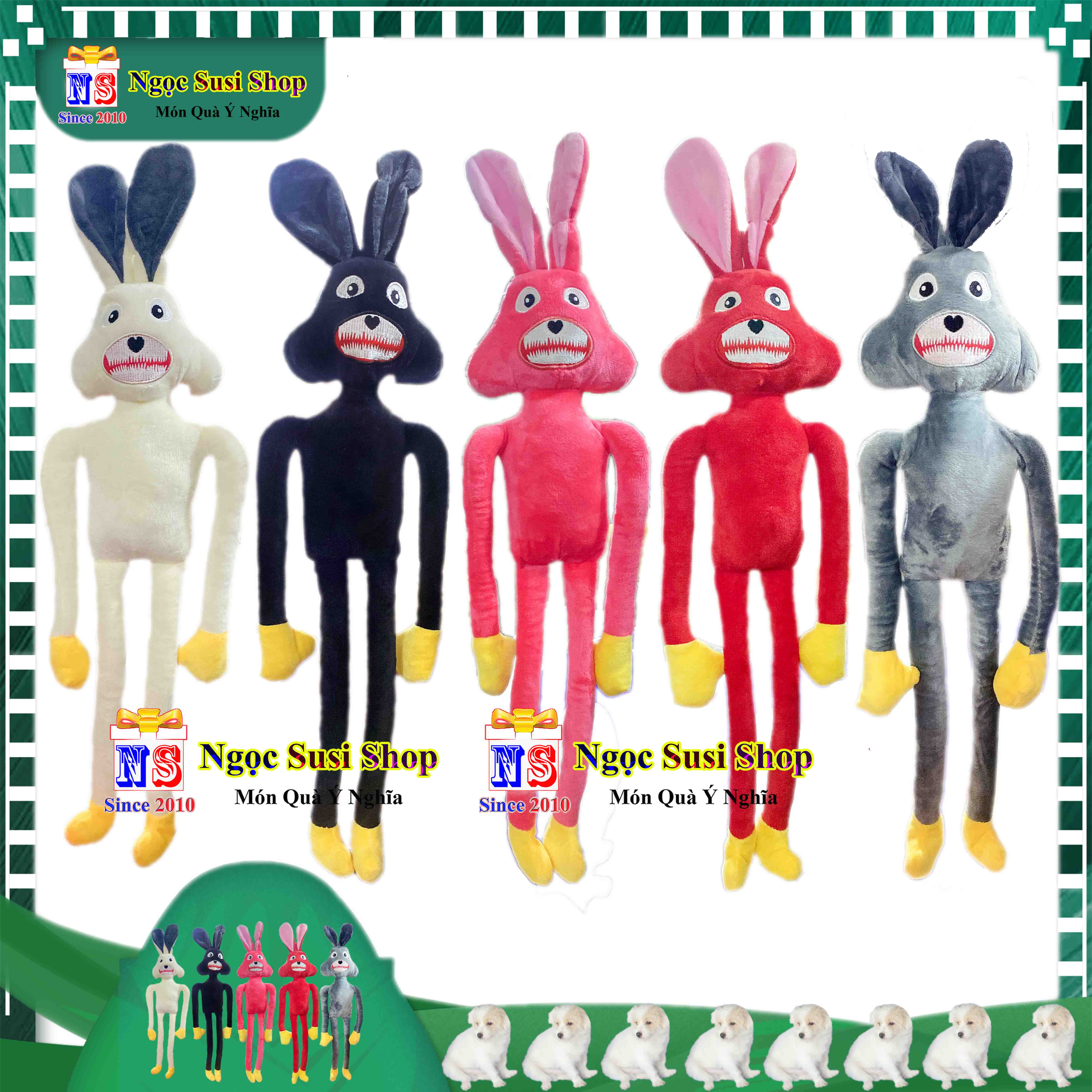 THÚ BÔNG CON THỎ CƯỜI CHO BÉ SIZE NHỎ 60CM LÔNG NHUNG MỊN - GẤU BÔNG HÌNH CON THỎ CƯỜI
