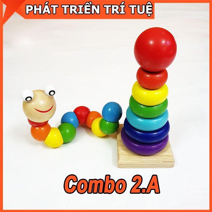 Combo đồ chơi cho bé phát triển trí tuệ 4 - 6 món - Đồ Chơi Gỗ Thông Minh Cho Bé VINATOYS