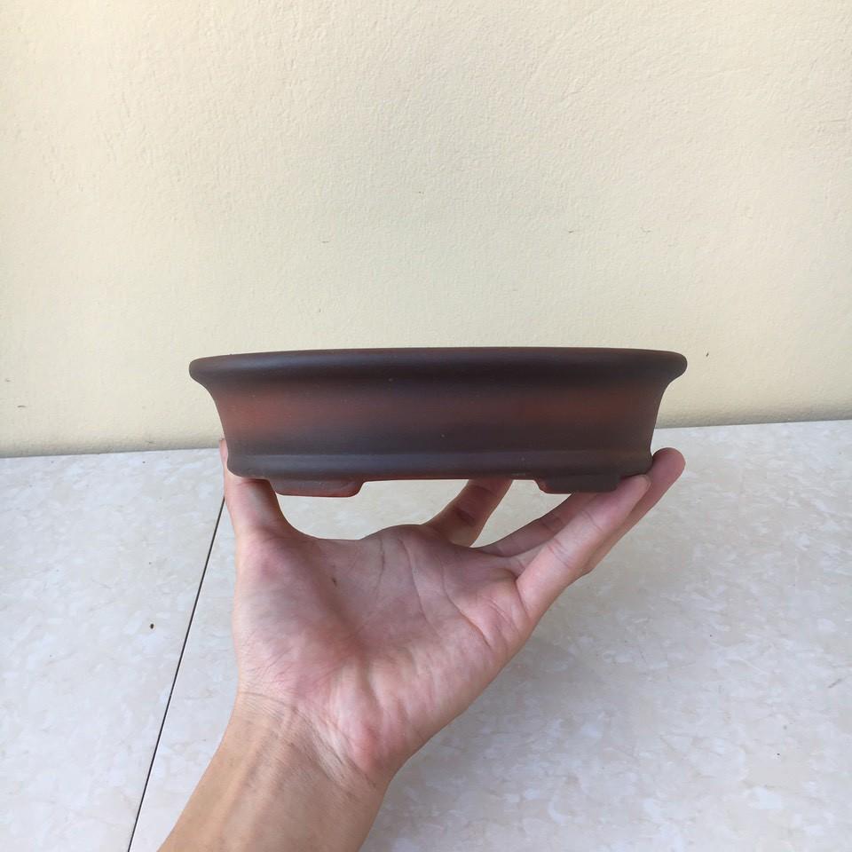 Chậu bonsai Oval mini đất nung gốm Bát tràng 1 size BM-42