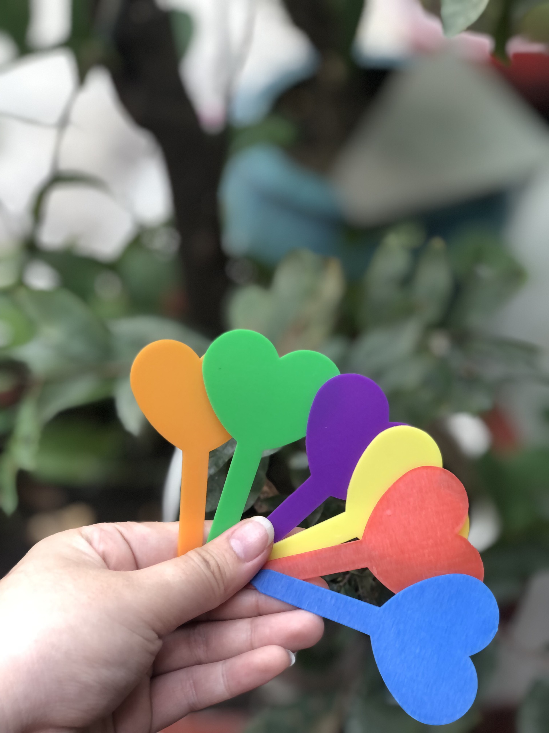 Thẻ ghi tên hoa kiểng, lan dạng cắm hình trái tim - bịch 100 cái