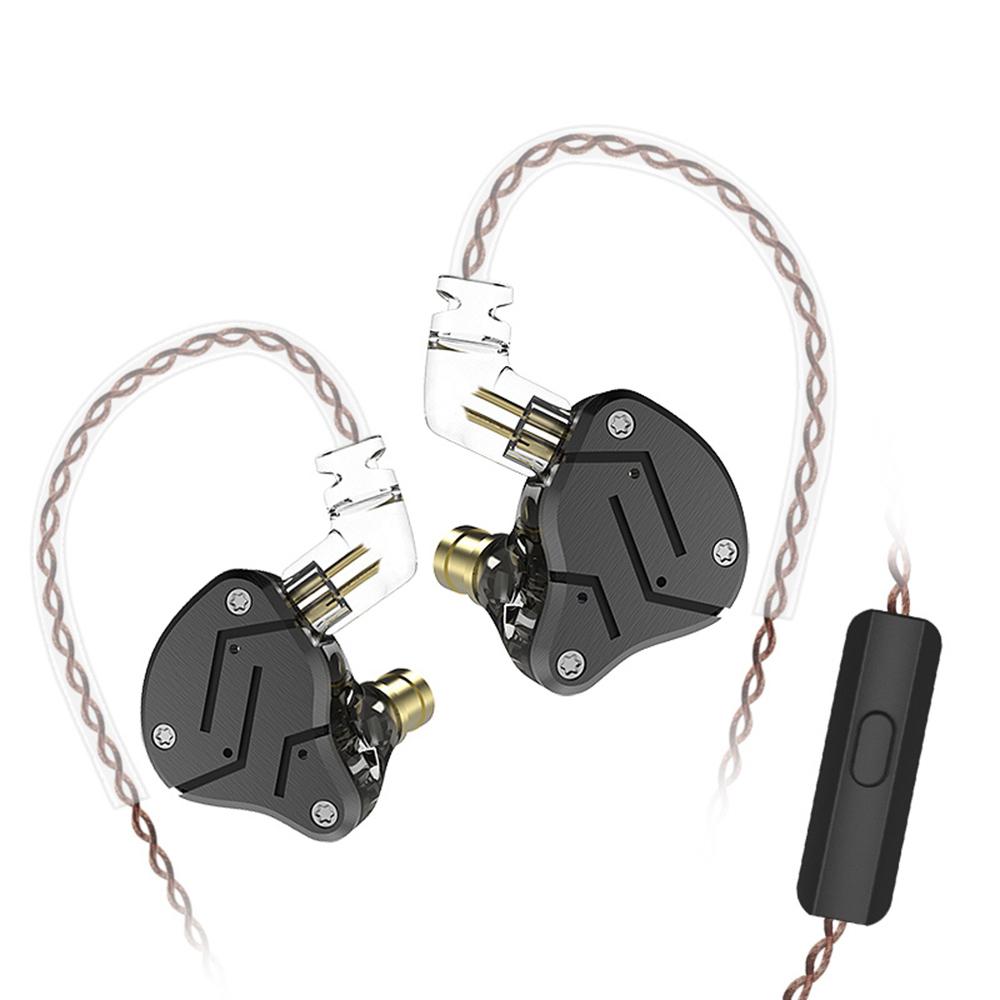 Tai nghe KZ ZSN có dây 3,5 mm trong tai w / Micrô HiFi bằng kim loại 10mm 1DD + 1BA