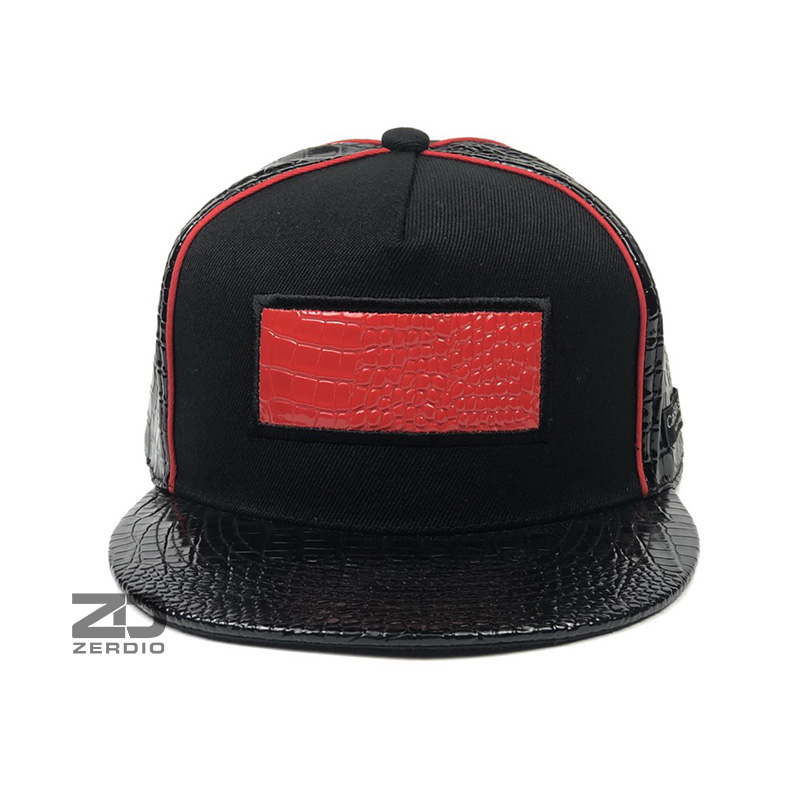 Mũ lưỡi trai hiphop, Mũ Snapback Da mã SN69 màu đen cao cấp