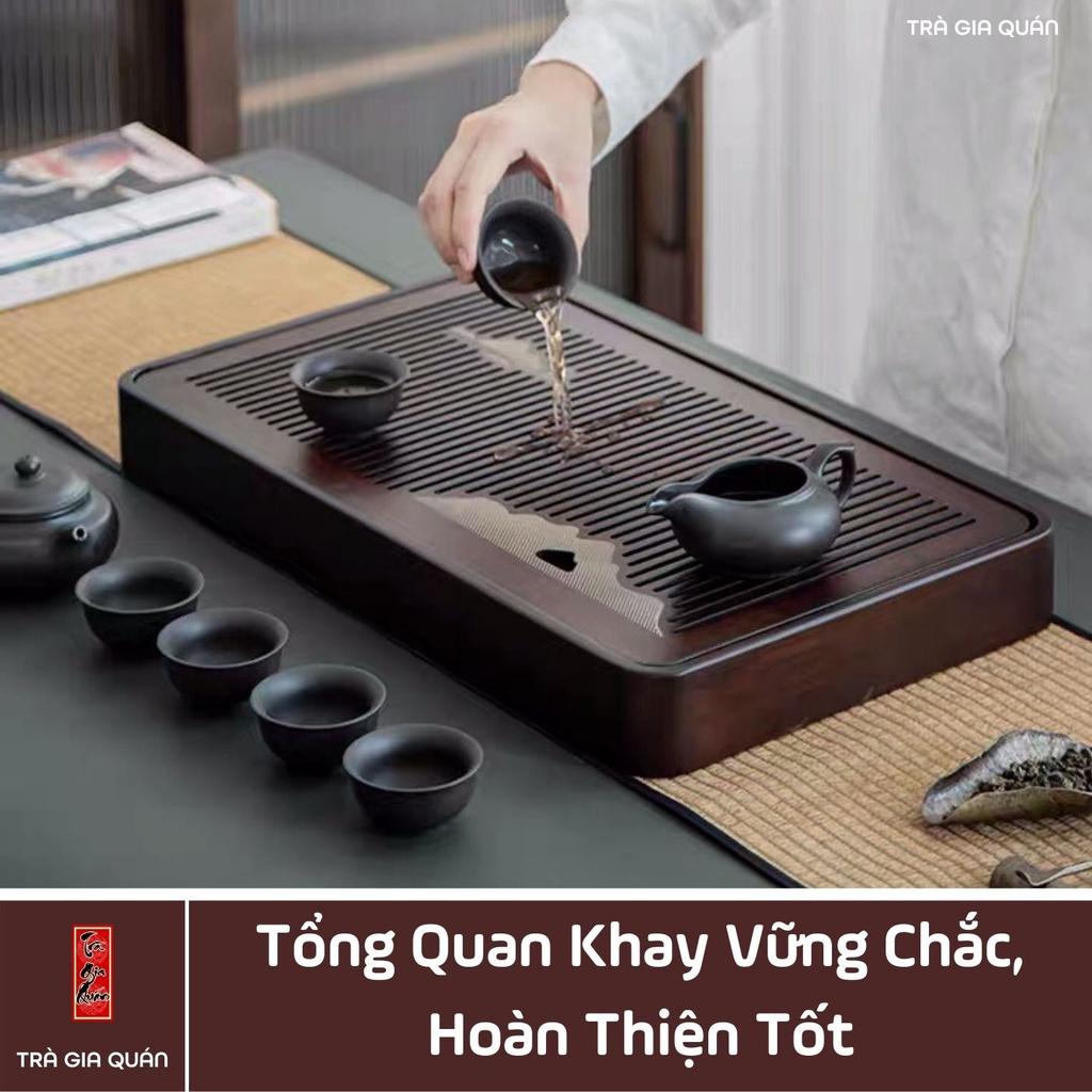 KT 61 Khay Trà Tre Cao Cấp Hình Chữ Nhật 3 Kích Thước