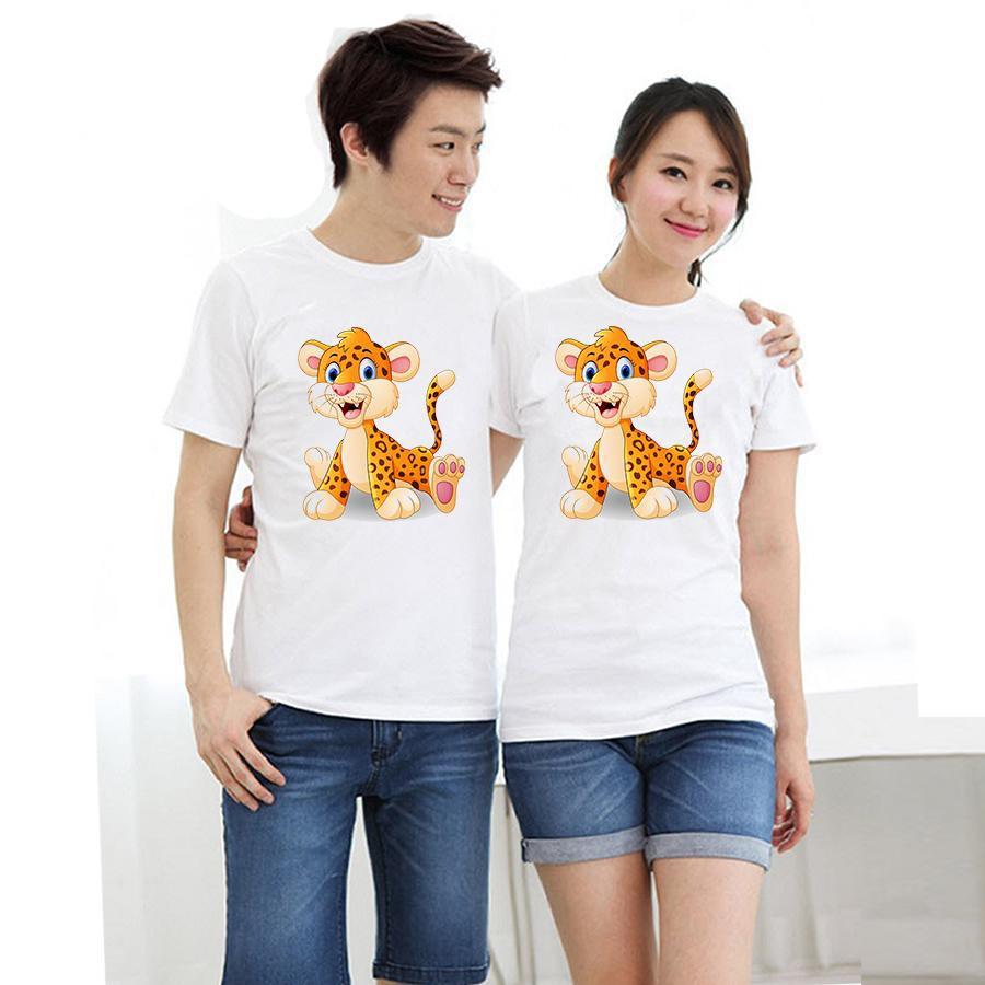 Áo thun cặp đôi in hình thú form rộng phong cách hàn quốc