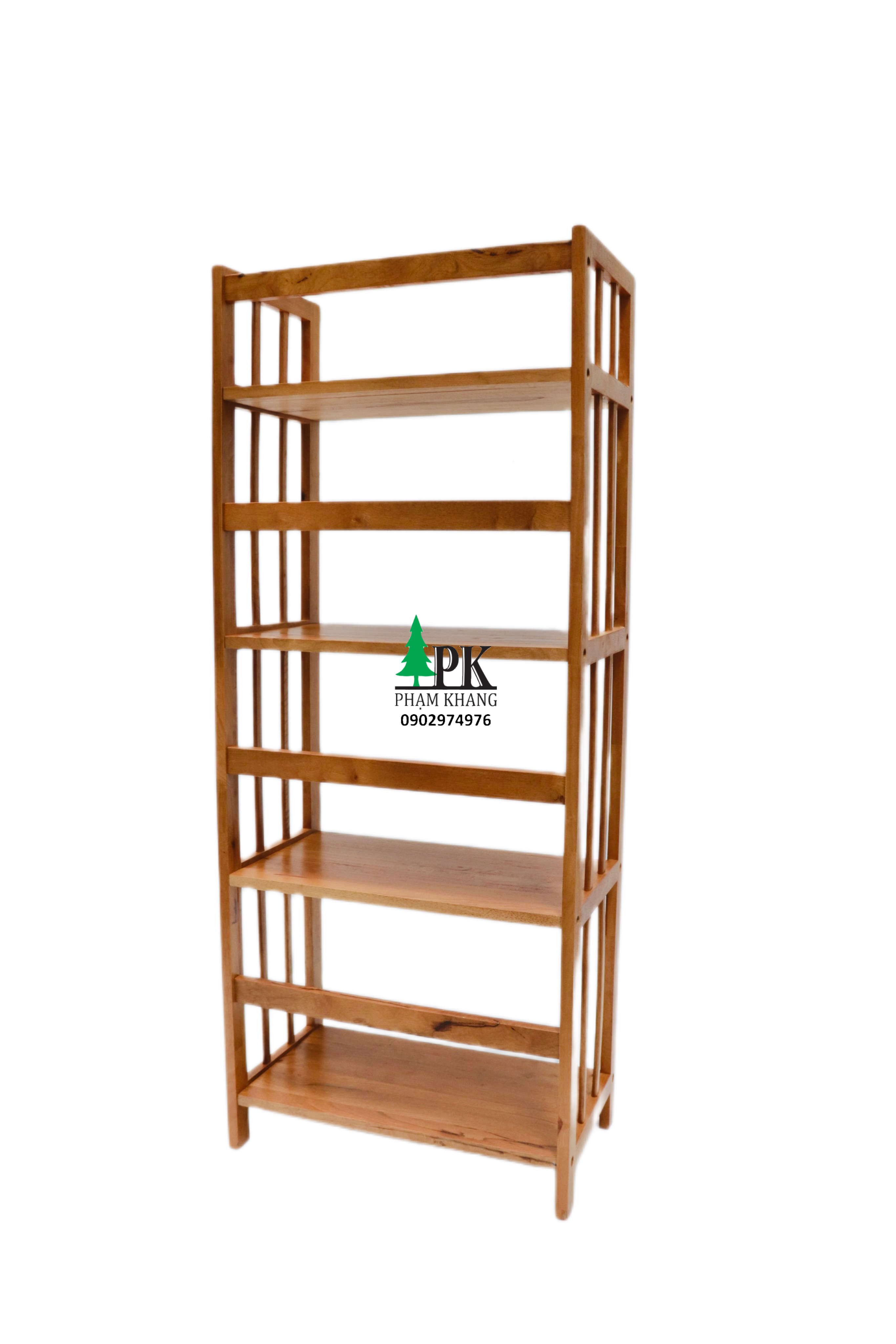 Kệ sách 4 tầng rộng 50 cm Start Decor - Gỗ cao su tự nhiên - Màu Gỗ Tự Nhiên/ Vàng Cherry