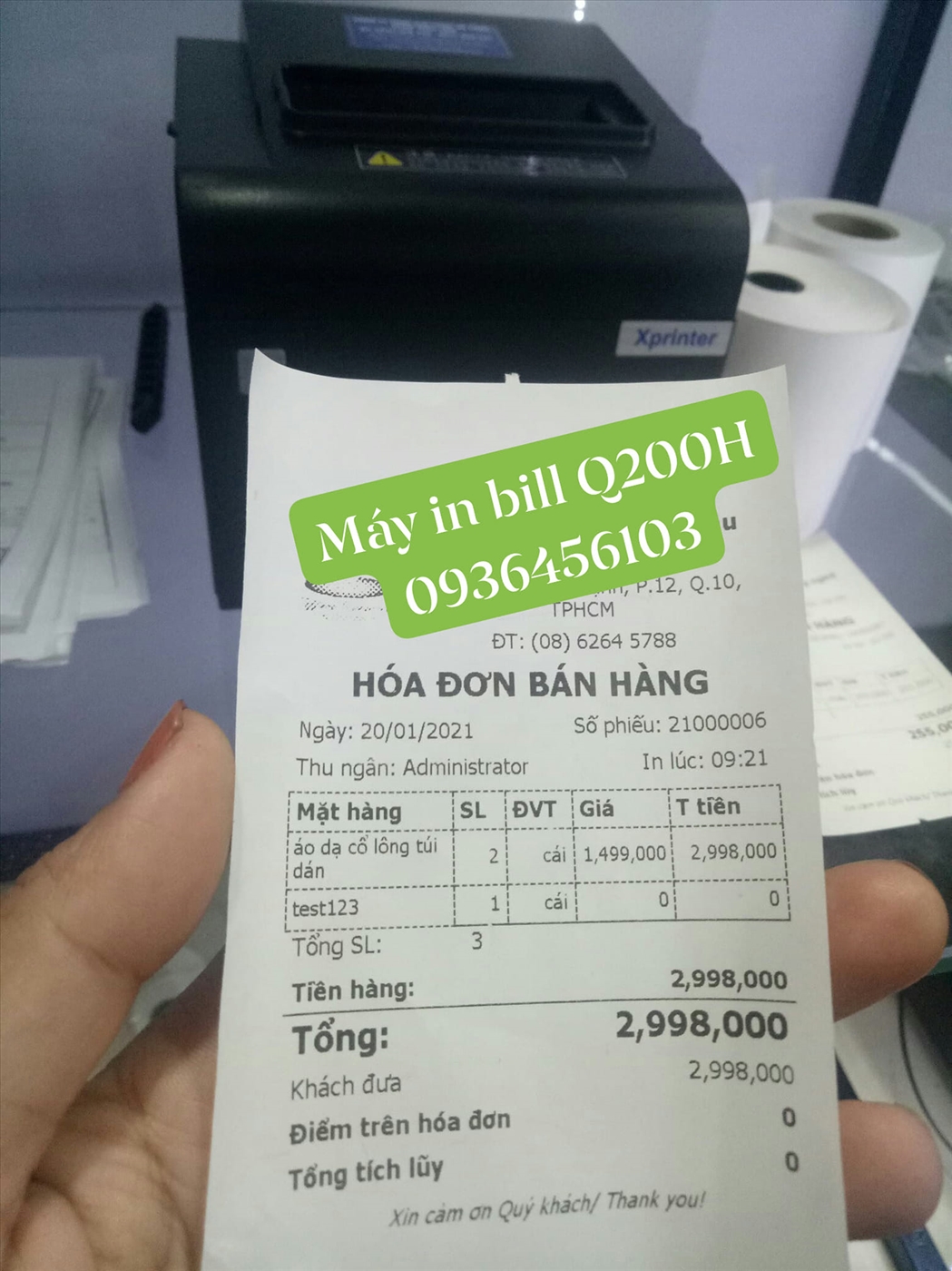 Máy in hóa đơn Xprinter Q200H - Hàng chính hãng