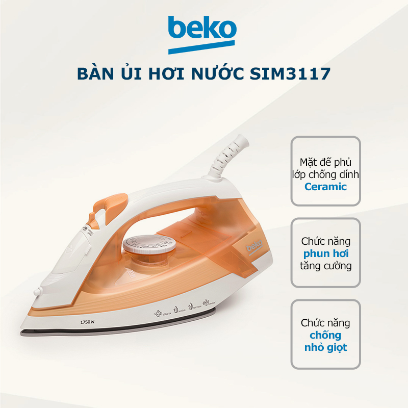 Bàn ủi hơi nước BEKO SIM3117 - Hàng chính hãng