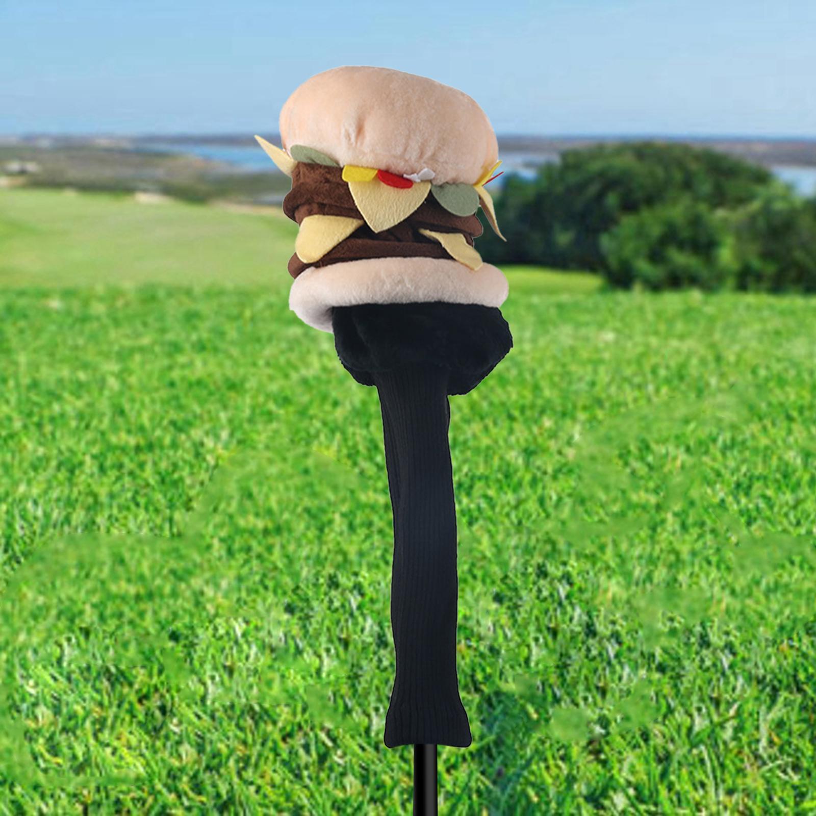 Plush Hamburger Shaped Golf Headcover Club Driver Cover Protectation Golfer