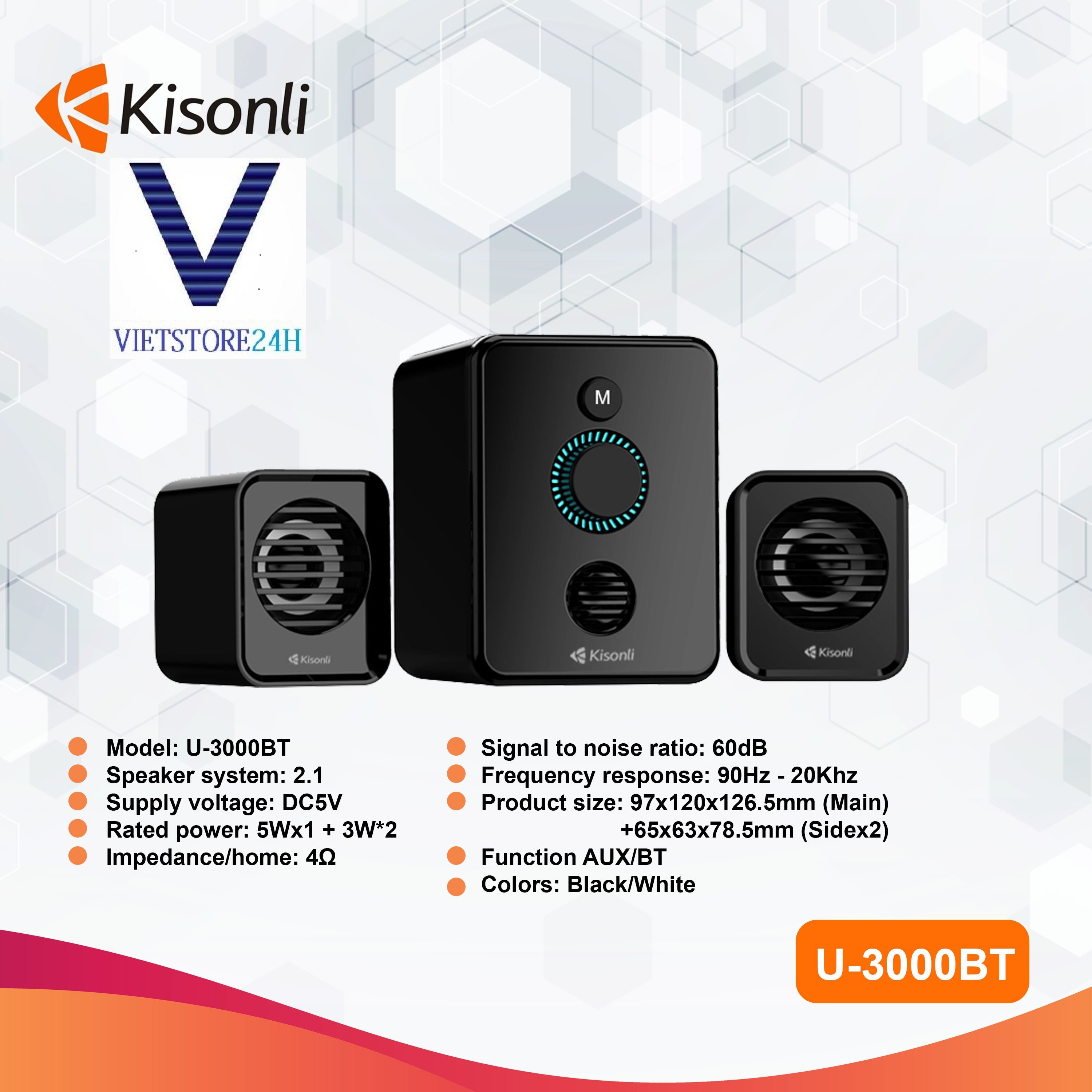 Loa 2.1 Kisonli U-3000BT - Hàng chính hãng