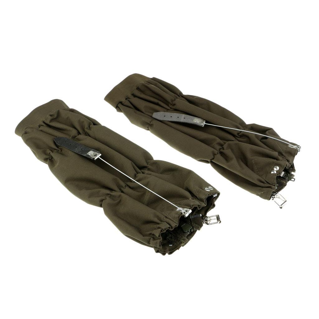 Two Pairs of Waterproof Breathable Snow High Leg Gaiters for Outdoor Walking Hiking Fishing Hunting Trimming Grass