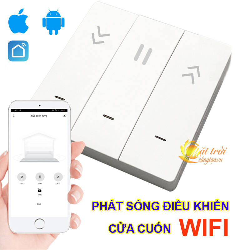 Bộ phát sóng điều khiển cửa cuốn bằng điện thoại Wifi Smart-Life