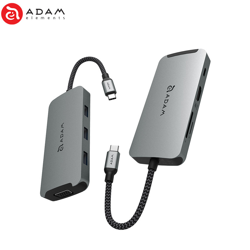 Cổng Chuyển Đa Chức Năng Adam Elements 8 in 1 USB-C CASA Multi-Function - Hàng Chính Hãng