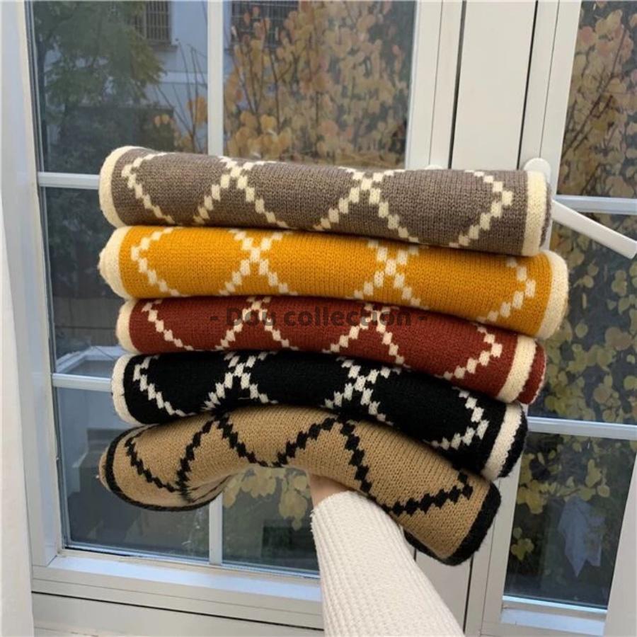 Khăn Cashmere Len Dày Cao Cấp Giữ Ấm Mùa Đông Hình Thoi - 35x180cm - Douyin - Mã LN018