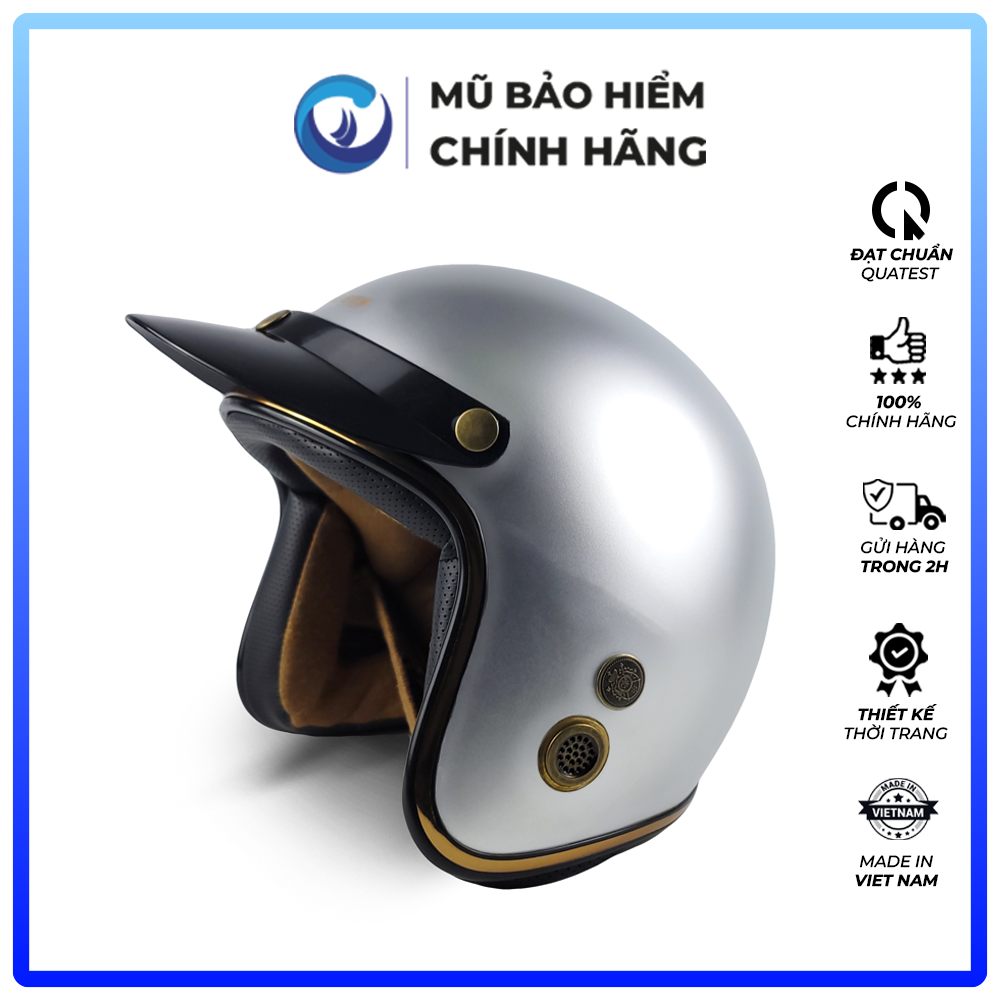 Mũ Bảo Hiểm 3/4 đầu Blue Sea A101 - Đủ Màu Sơn - Lót tháo rời - Freesize - Hàng chính hãng