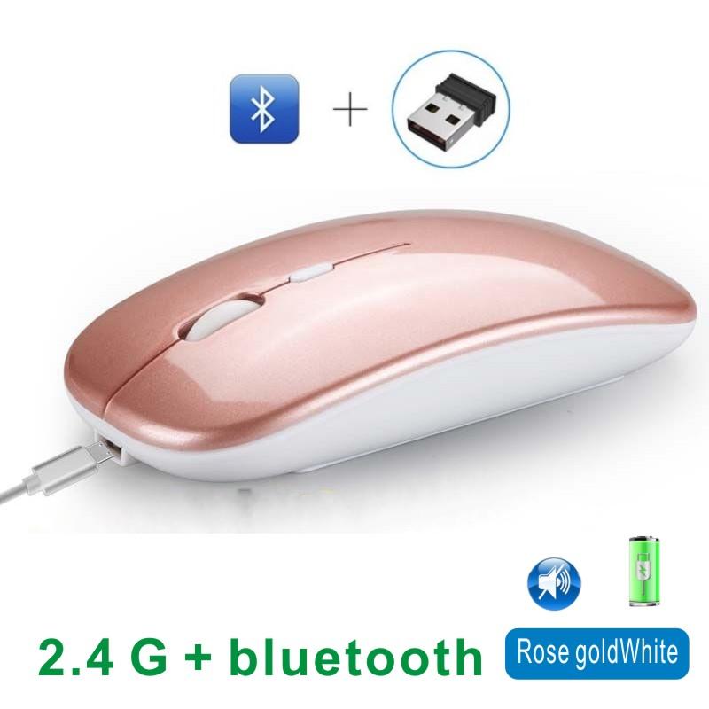 RGB Bluetooth Sạc Thiết Không Dây Mause Cho Macbook Xiaomi Máy Tính Laptop Máy Tính Đèn LED USB Im Lặng Chế Độ Kép Chuột